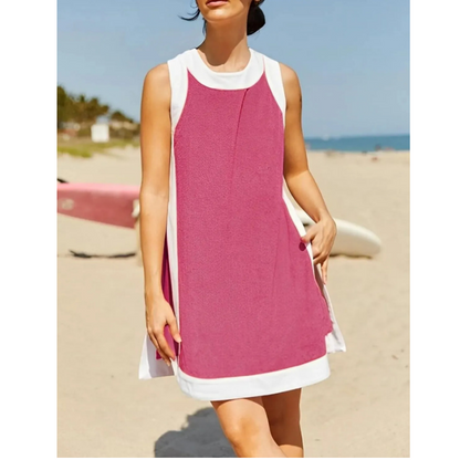 Women's Casual Color Block Sleeveless Tops Matching Shorts