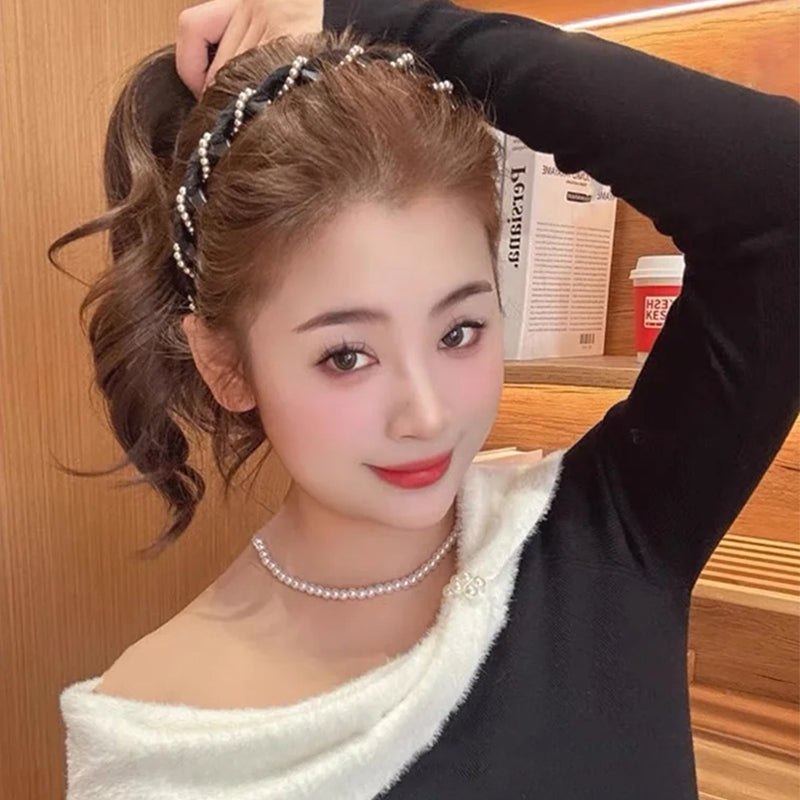 🔥Vintage High Cranium Artificial Pearl Hairband