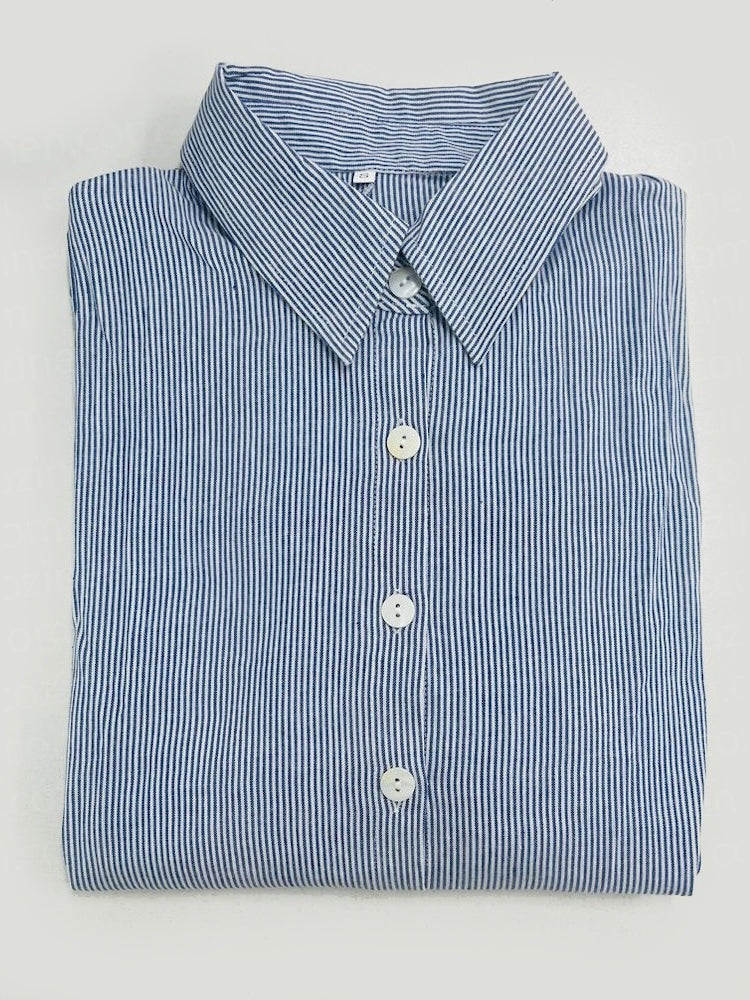 【Relaxed】Striped Cardigan Loose Large Size Irregular Dress