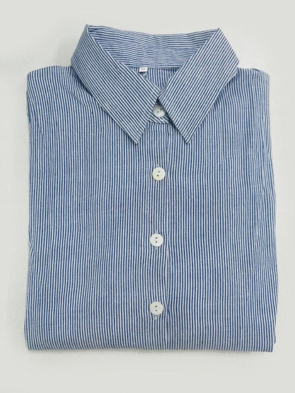 【Relaxed】Striped Cardigan Loose Large Size Irregular Dress