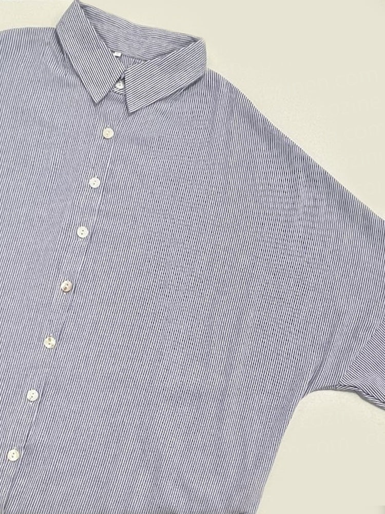 【Relaxed】Striped Cardigan Loose Large Size Irregular Dress