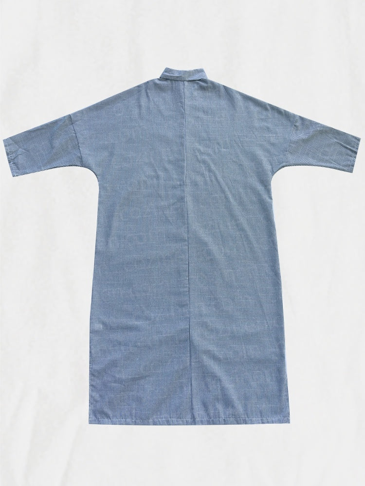 【Relaxed】Striped Cardigan Loose Large Size Irregular Dress