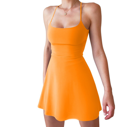 🎾Women's Comfortable Backless Dress and Shorts Set✨