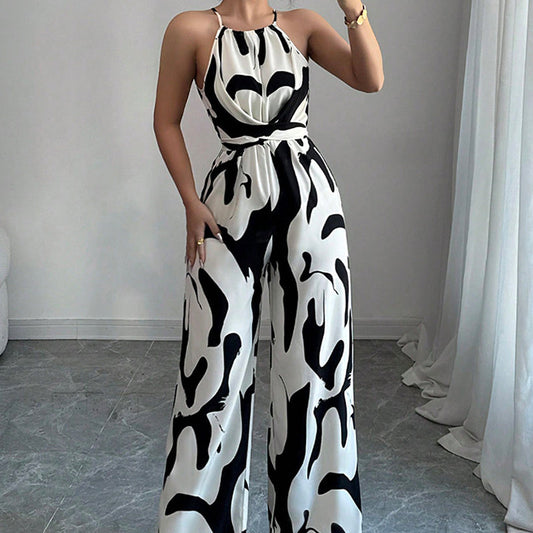 💥Fashion Color-Blocking Halter Jumpsuit