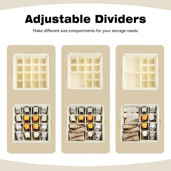 👟 Fabric Shoe Organizer Storage Box – Foldable Design, Large Capacity, Dustproof & Breathable, Space-Saving for Closet & Bedroom 🧺