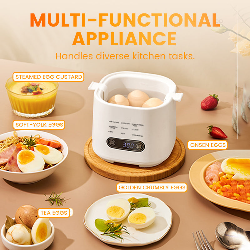 Mini Multi-Functional Egg Cooker Set with Smart Touch Panel