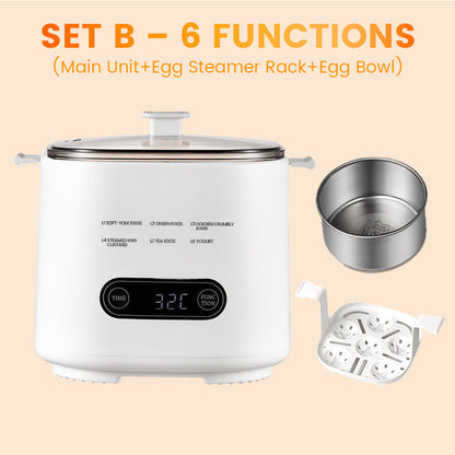 Mini Multi-Functional Egg Cooker Set with Smart Touch Panel