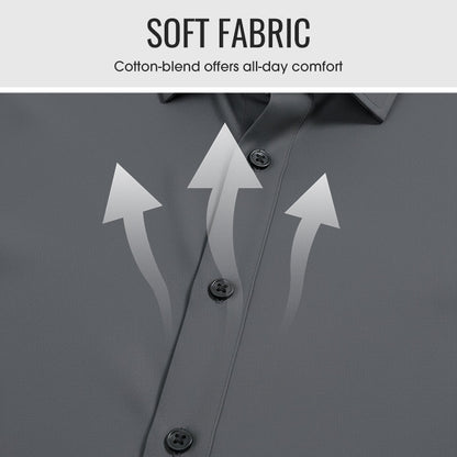 🔥High Quality Men's Four Seasons Solid Color Lapel Long Sleeve Button Shirt