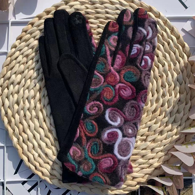 Women's Winter Warm Printed Gloves