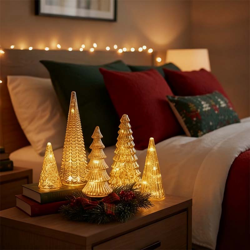 5-Piece Decorative Lighted Resin Trees Set🎄✨