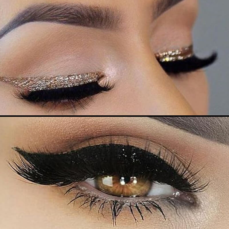 2 in 1 Eye Shadow and Eyelash Stickers with Glitter