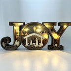 Wooden JOY Nativity Scene Christmas Ornament