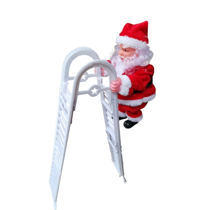 🎄Electric Fireplace Climbing Santa Claus Musical Toys