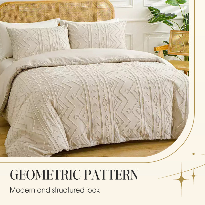 3-Piece Cutwork Tufted Bedding Set