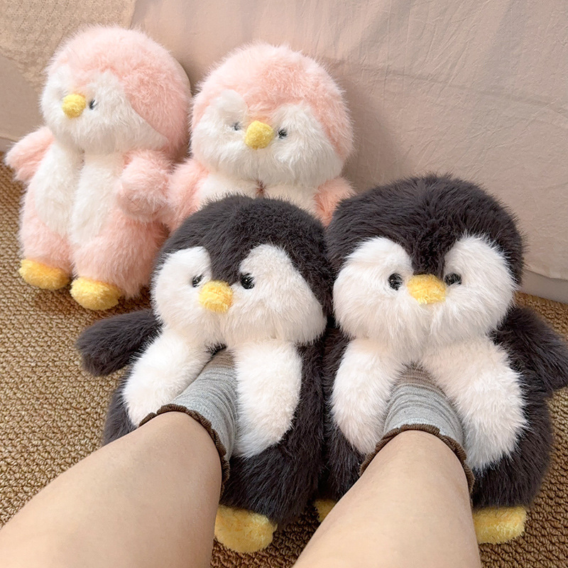 Plush Penguin Animal Slippers