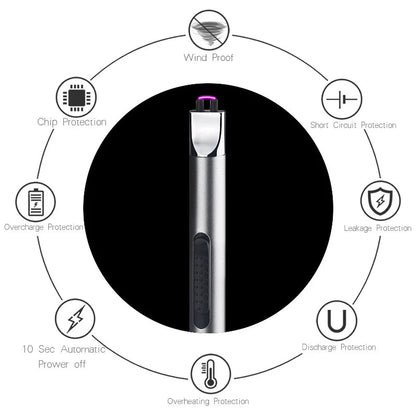 USB Rechargeable Arc Lighter - Windproof & Flameless