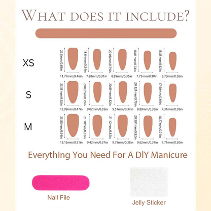 💥30 PCS Handcrafted Almond Press-On Nails Set💅