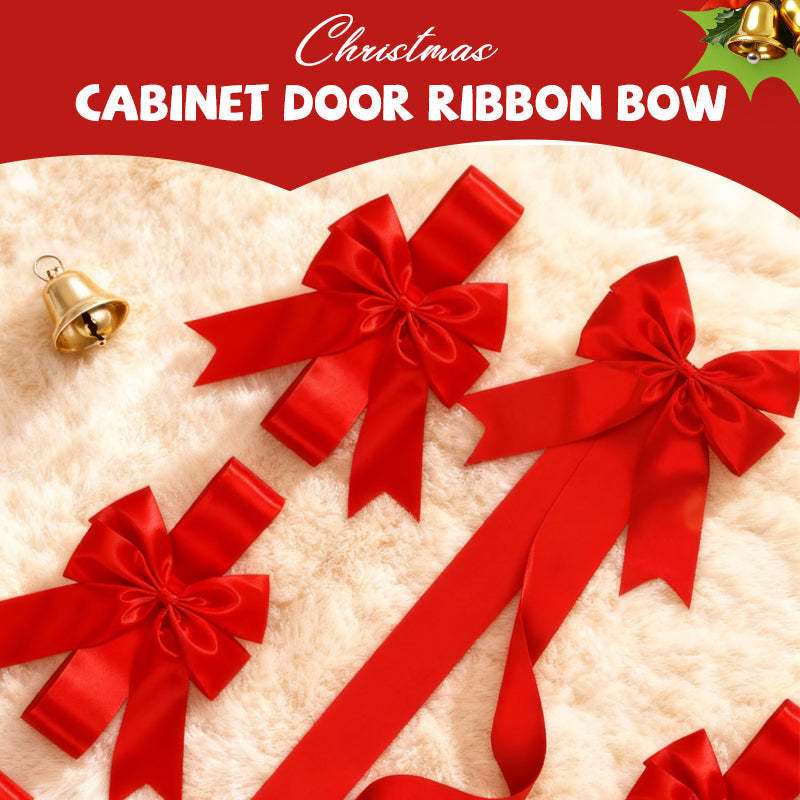 Large Christmas Cabinet Door Ribbon Bow