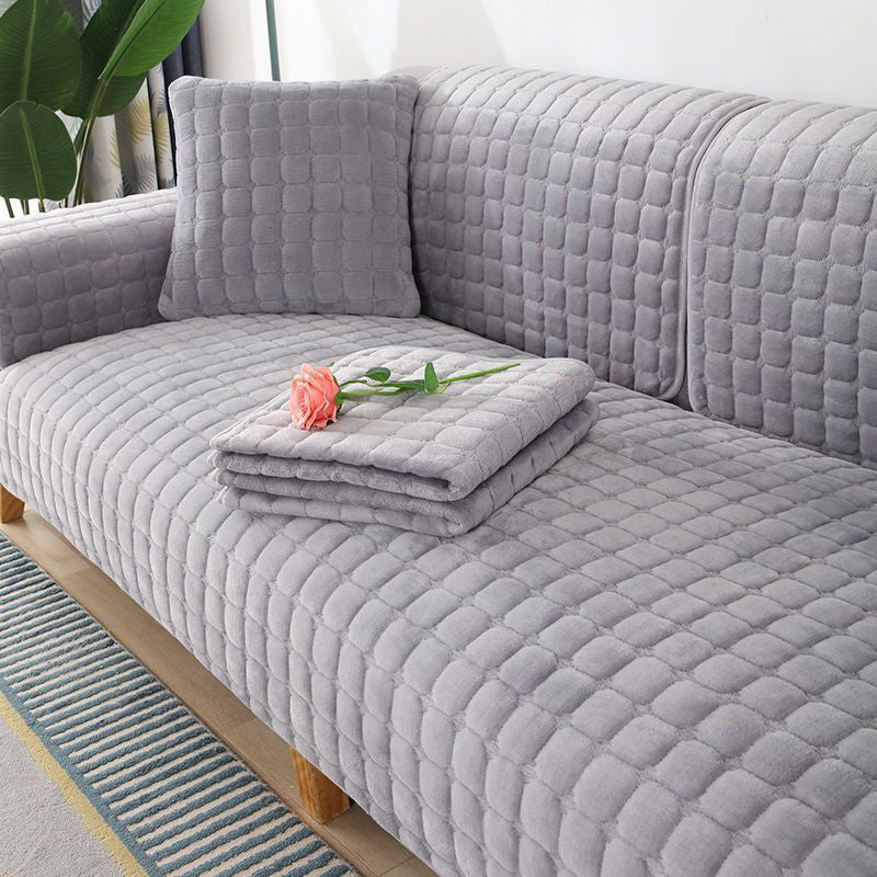 Winter Non-Slip Thick Plush Sofa Cover