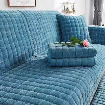 Winter Non-Slip Thick Plush Sofa Cover