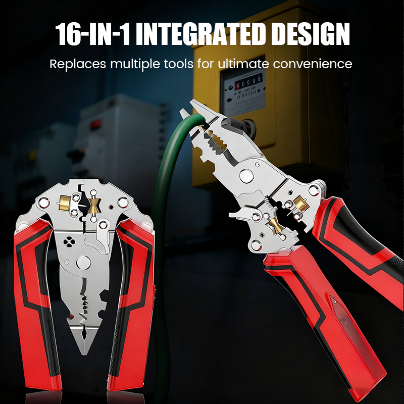 16-in-1 Foldable Multifunctional Wire Stripper With Voltage Tester