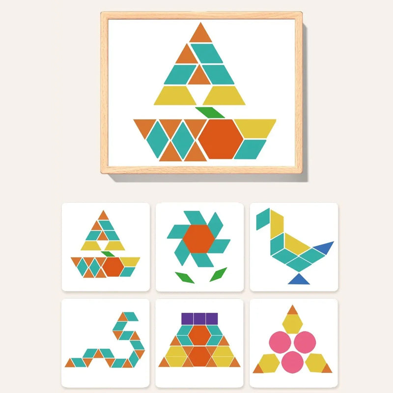💥Wooden Magnetic Pattern Block Puzzle Set