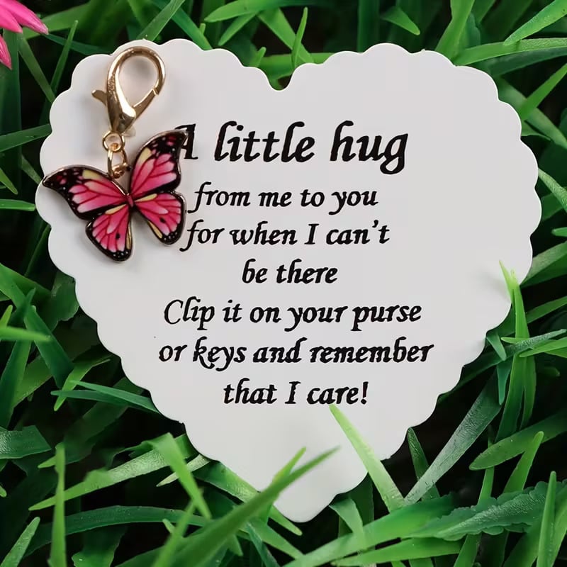🦋💝Elegant Butterfly Charm with Warm Card