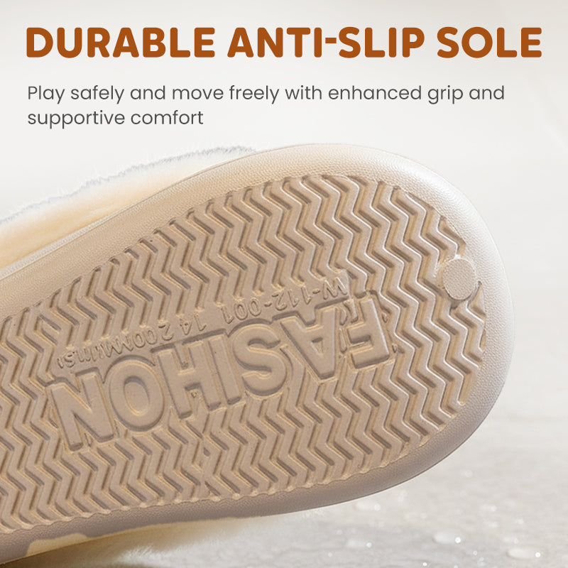 Toddler Warm Waterproof Anti-Slip Full-Heel Slippers