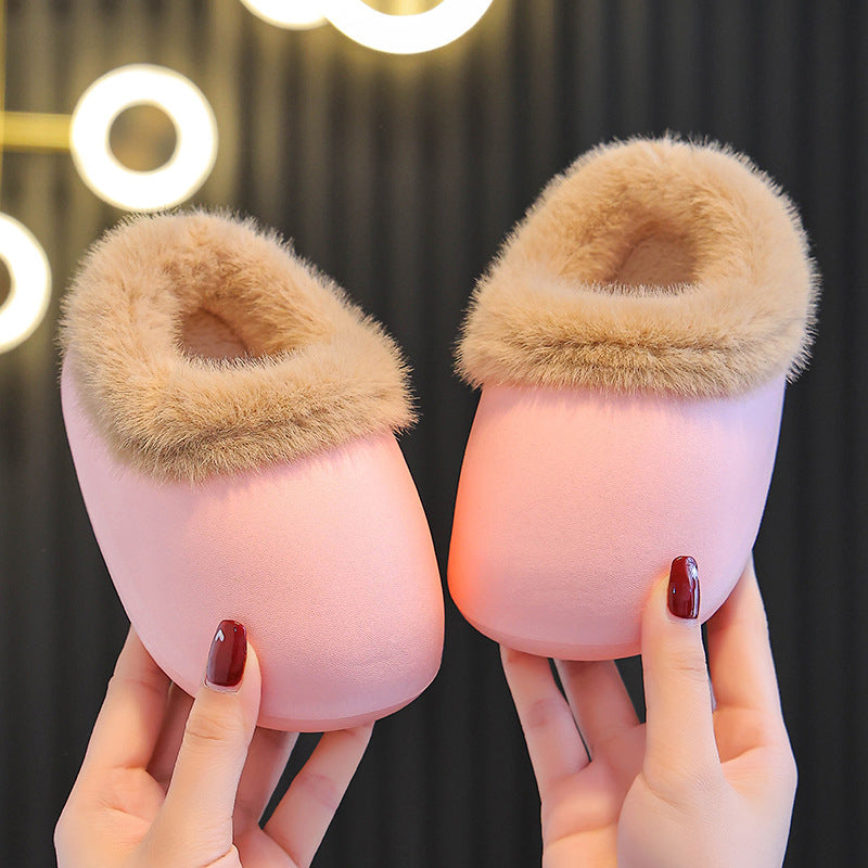Toddler Warm Waterproof Anti-Slip Full-Heel Slippers