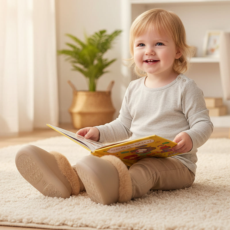 Toddler Warm Waterproof Anti-Slip Full-Heel Slippers