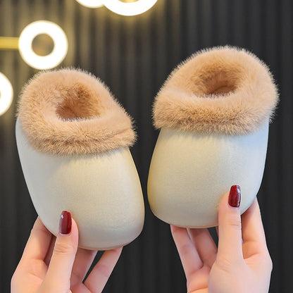Toddler Warm Waterproof Anti-Slip Full-Heel Slippers
