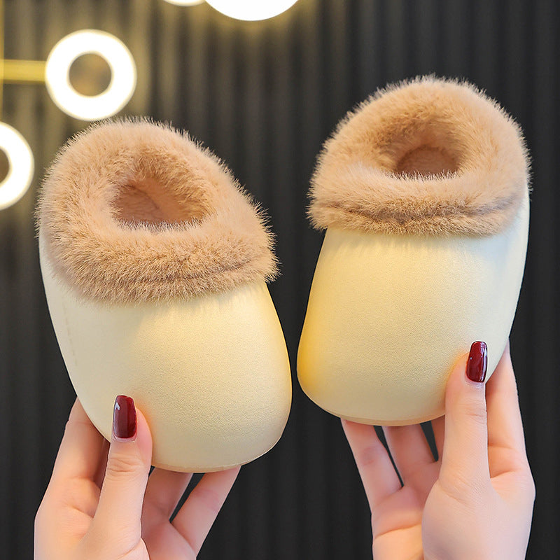 Toddler Warm Waterproof Anti-Slip Full-Heel Slippers