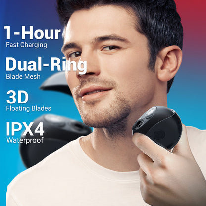 ✨ Portable Multifunctional Electric Shaver – Dual ring blades, IPX4 waterproof and compact UFO design 🪒⚡