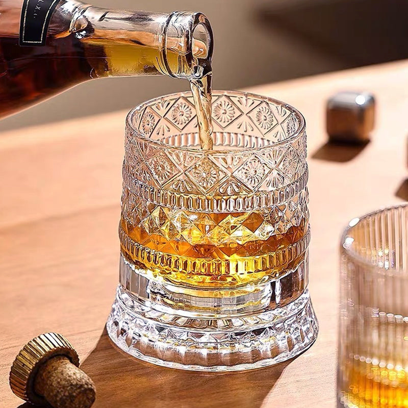 🥃  360° Rotating Whiskey Glass – Aerate & Relieve Stress ✨
