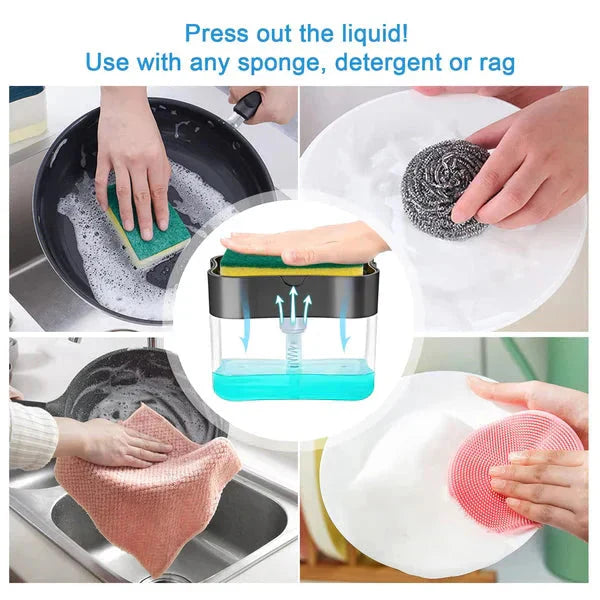2-In-1 Sponge Rack & Dish Soap Dispenser
