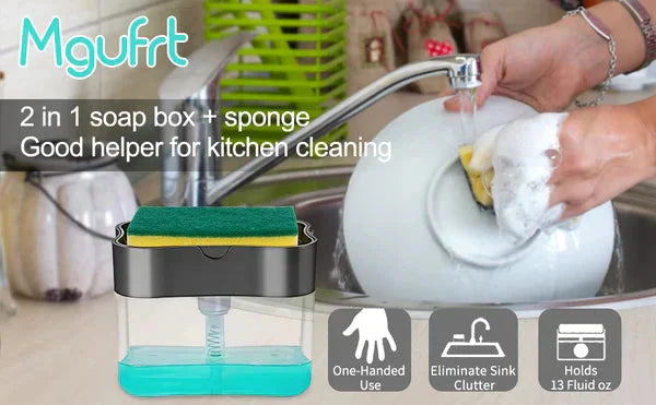 2-In-1 Sponge Rack & Dish Soap Dispenser
