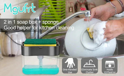 2-In-1 Sponge Rack & Dish Soap Dispenser