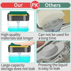 2-In-1 Sponge Rack & Dish Soap Dispenser