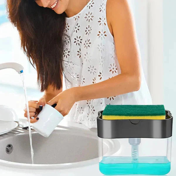 2-In-1 Sponge Rack & Dish Soap Dispenser