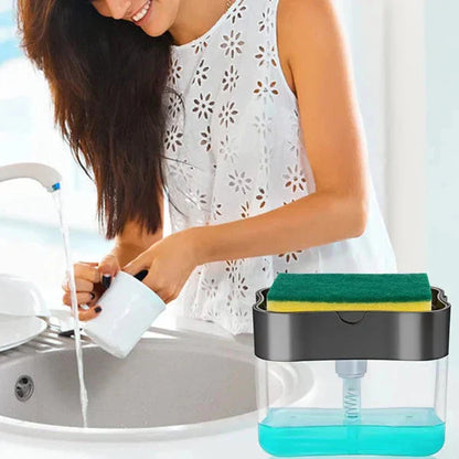 2-In-1 Sponge Rack & Dish Soap Dispenser