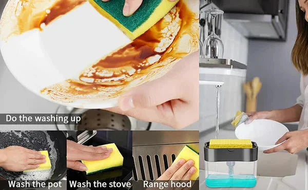 2-In-1 Sponge Rack & Dish Soap Dispenser