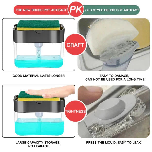 2-In-1 Sponge Rack & Dish Soap Dispenser