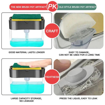 2-In-1 Sponge Rack & Dish Soap Dispenser