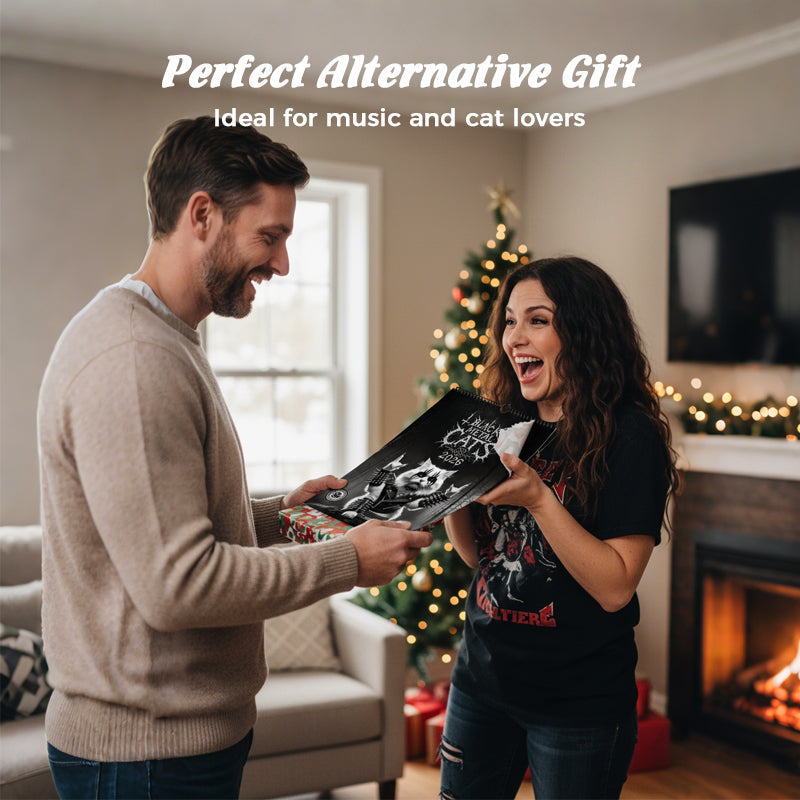 Black Metal Cat Calendar 2026