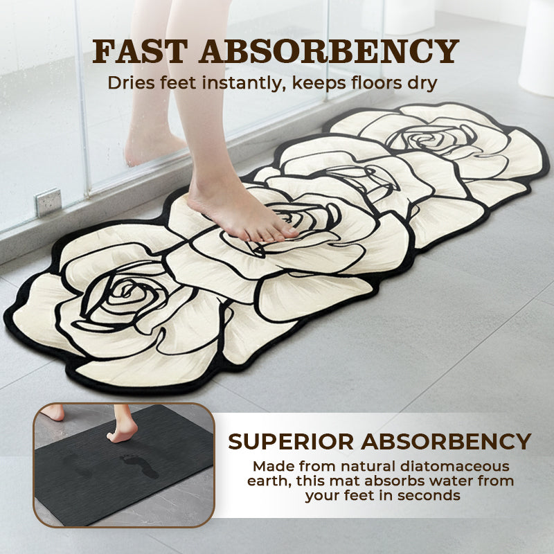 Flower Pattern Quick-Dry Bathroom Mat
