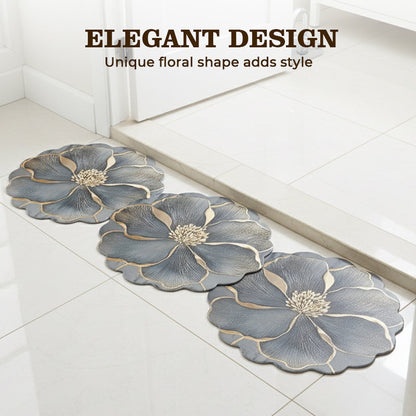 Flower Pattern Quick-Dry Bathroom Mat