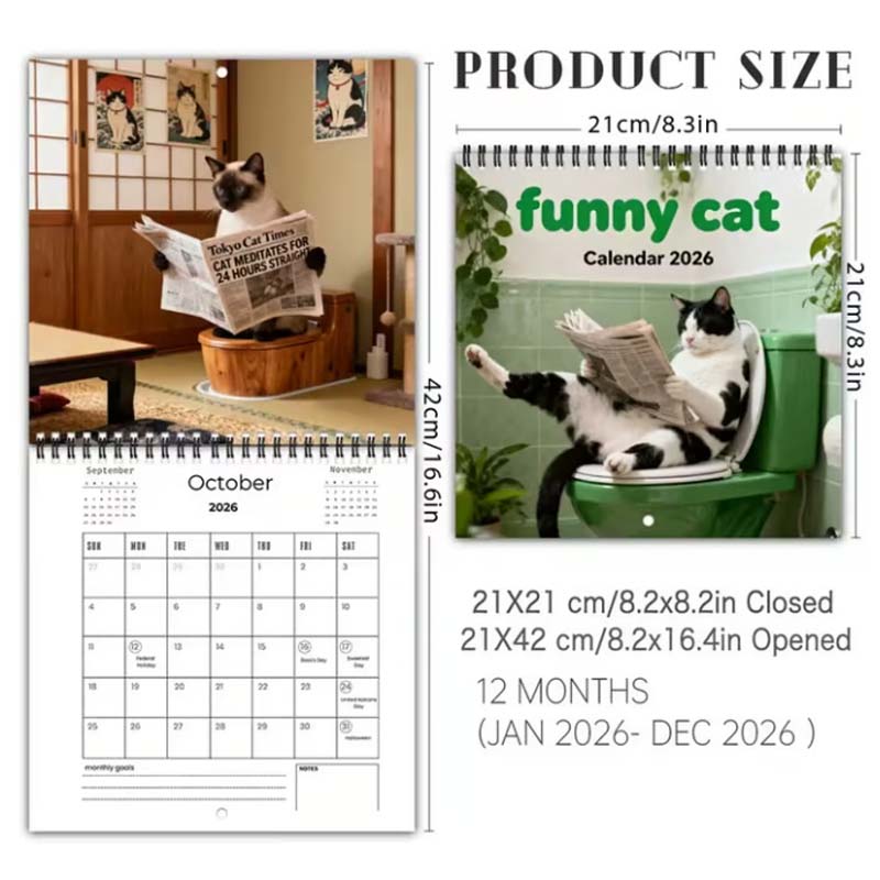 Funny Animal Calendar 2026 Calendar