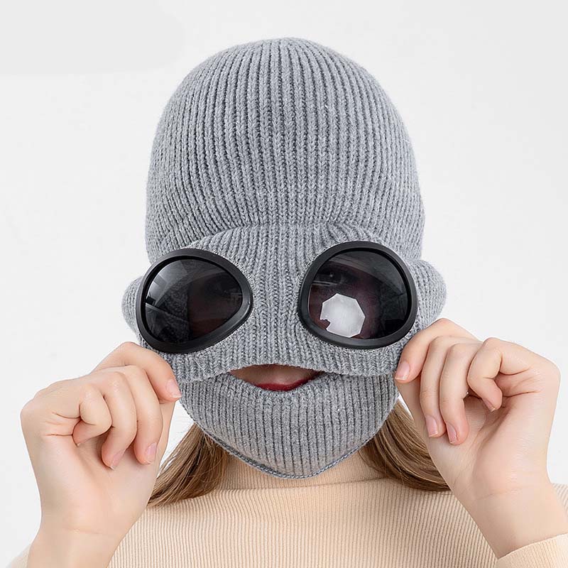3-in-1 Unisex Knitted Goggles Beanie