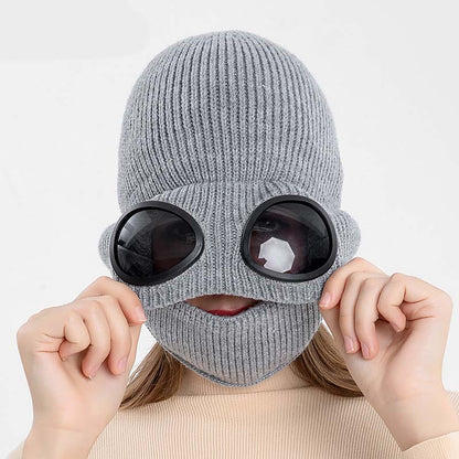 3-in-1 Unisex Knitted Goggles Beanie