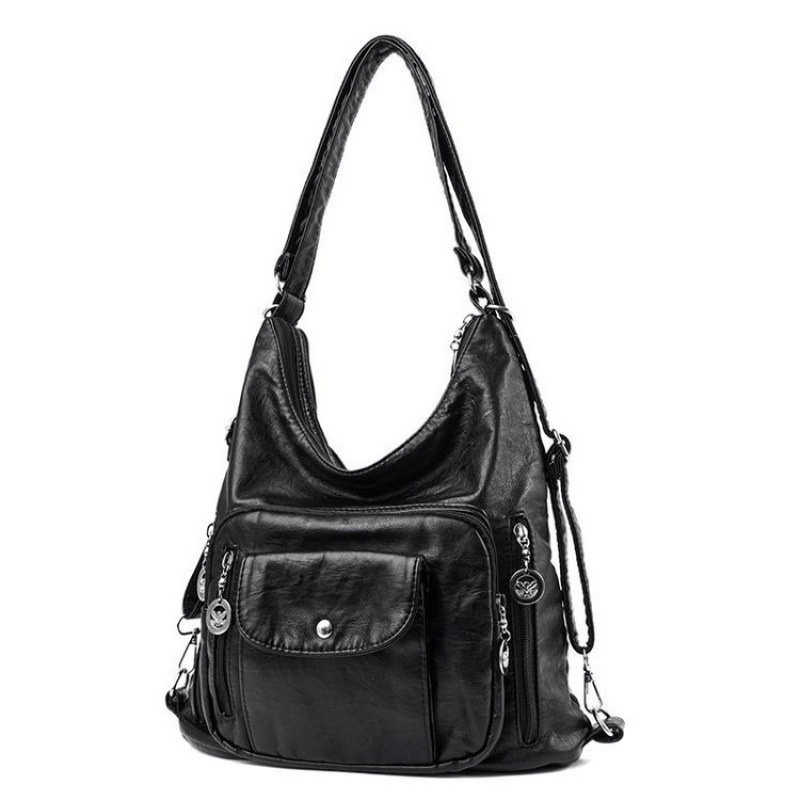 👜 Convertible Multi-Pocket Shoulder Bag for Women – 3-in-1 Crossbody & Tote